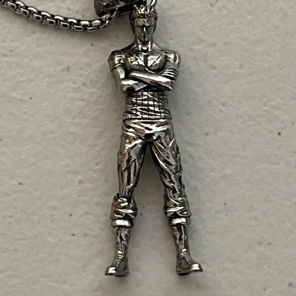 Roronoa Zoro One Piece Charm Pendant Necklace Silver 24" Box Chain Luffy - Picture 2 of 9